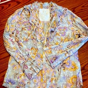 Sundance cino cotton long sleeve button down blouse . Size large.